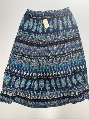 St. John’s Bay Boho Medallion Maxi Skirt Blue | NWT | Size Large